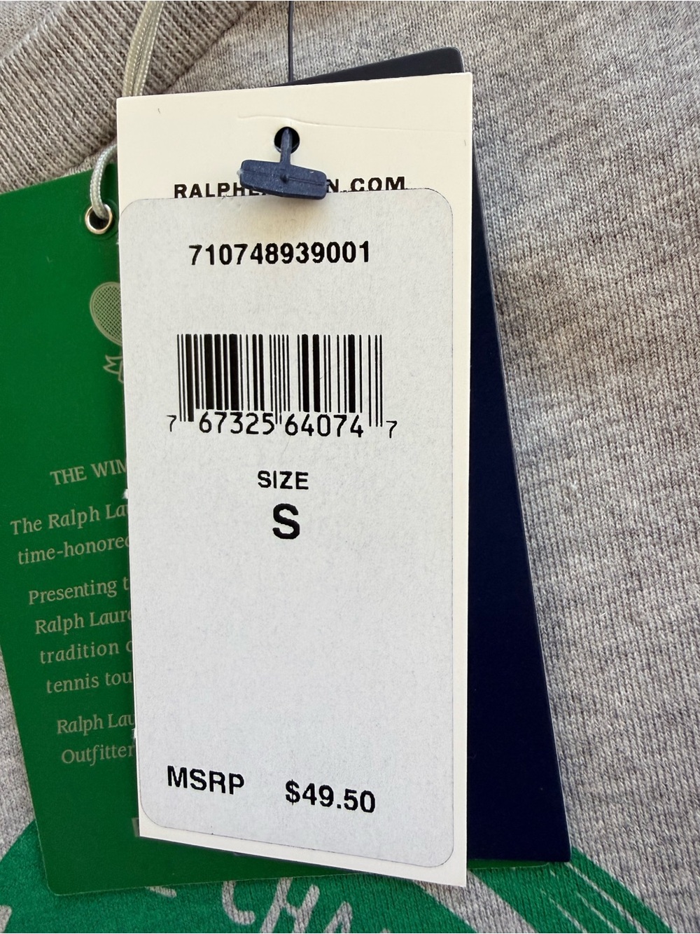 WIMBELDON Polo by Ralph Lauren Gray "I Wimbeldon You" Women’s Tee-NWT- Sz S - Picture 4 of 7